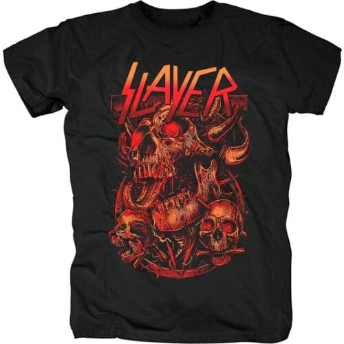 31 designs Streetwear SLAYER Rock Brand Evil Fire shirt 3D Skull demon Punk Hardrock heavy Metal 100%Cotton camiseta black tee