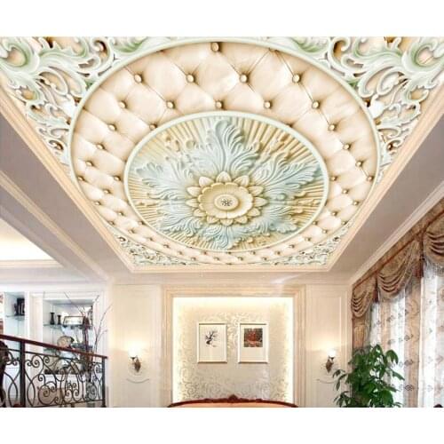 3d wallpaper European style ceiling Embossed pattern 3d wallpaper Living room bedroom ceiling papel de pared home decor