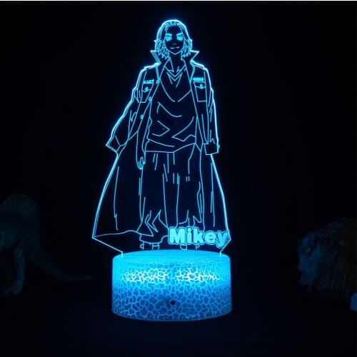 Manga 3d Light Tokyo Revengers Mikey Led Lamp for Child Bedroom Decor Night Light Birthday Gift Room Table Anime Tokyo Revengers