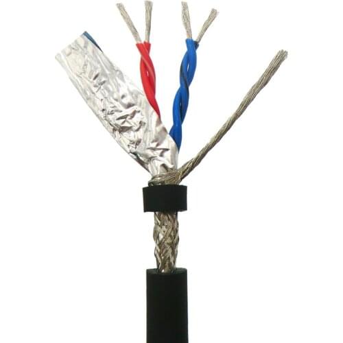 4 core Flexible Shielded Twisted Pair Cable 0.14, 0.2, 0.3mm² Encoder Cable 26，24，22awg Tinned copper 485 Signal Control Wire 5m