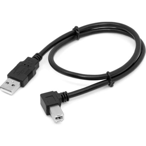 50cm USB2.0 A male to 90 Degree Left angled USB 2.0 B male printer cable