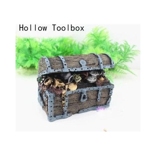 Aquarium hollow treasure box beautification aquarium fish and shrimp shelter simulation decorative jewelry box hiding cave