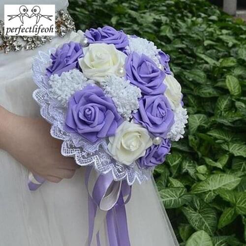 Perfectlifeoh bride holding flowers Korean flowers wedding simulation wedding bouquet holding the new props