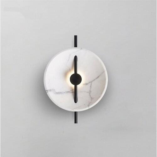 Designer white circular resin iron wall lamps modern bedside bedroom wall sconces lights living room hotel aisle Art Deco lamps