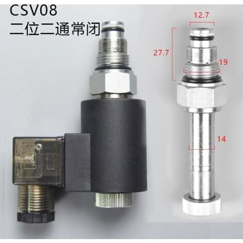 Two-position Two-way Threaded Cartridge Solenoid Valve CSV08 Normally Closed Large Flow DHF08-220S