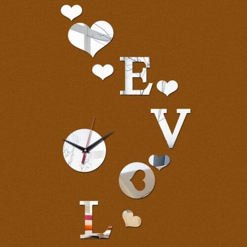 Hot sale promotion new real vintage wall Quartz clock in the 3d acrylic mirror modern home decor