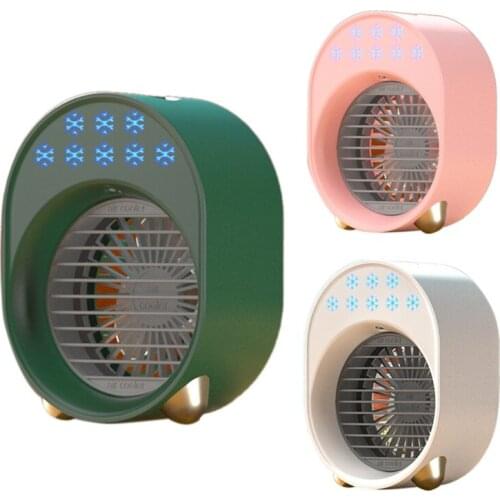 Mini LED Air Conditioner Fan 3 Speed USB Portable Spray Air Cooling Fan for Living Room Home
