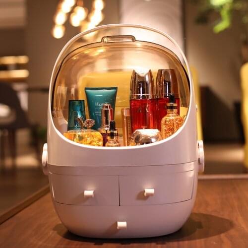 Fashion Big Capacity Cosmetic Storage Box Waterproof Dustproof Bathroom Desktop Beauty Makeup Organizer Skin Care Storage Drawer