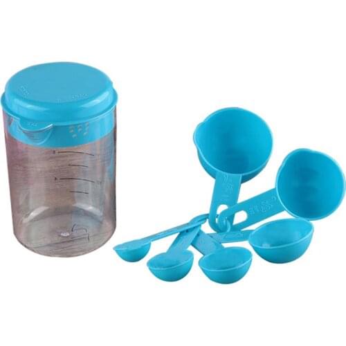 Kapmore 7Pcs Measuring Spoons And Cup Set Plastic Stackable Spoons Measuring Cup Kitchen Measuring Tools Accessories