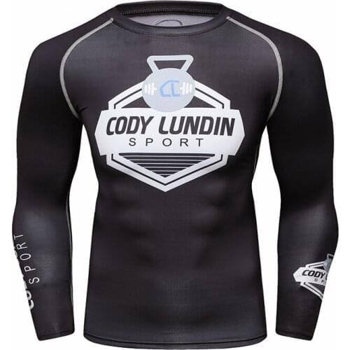 New Design Digital Sublimation Printed Tshirt Fashion Men Running Fitness Rash Guard