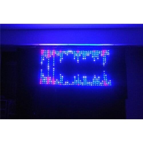 Fireproof led video curtain starcloth 1mx4m P50mm Dj Pub Stage wedding Party Decoration DMX/PC with controller and software