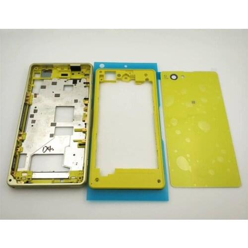 Original Front Middle Frame Port Plug Cover Back Battery Cover For Sony Xperia Z1 Compact mini D5503 Full Housing