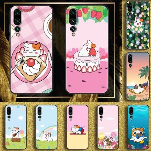 Oruchuban Ebichu Cartoon Phone case For Huawei P Mate P10 P20 P30 P40 10 20 Smart Z Pro Lite 2019 black tpu bumper fashion cover