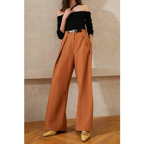 Autumn and winter 2020 sense new high waisted and sagging wide leg pants 1219