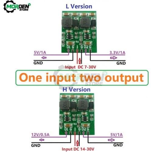 DC DC Step-Down Buck Converter Board 10W 2 Channels Multiple Switching Module 3.3V 5V 12V Dual Output Boards Power Supply