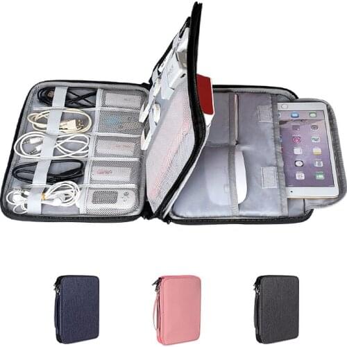 Portable Digital Bags Organizers Wires USB Cables Storage Bag Electronic Charger Power Battery Zipper Phone Bag Case Accessories
