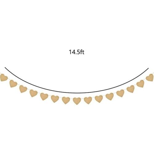 Party Banner Heart Shaped DIY Hanging Banner Pennant Banner For Wedding Valentine Baby Shower Party Decor