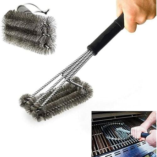 Barbecue Grill BBQ Brush Clean Tool Grill Accessories Stainless Steel Bristles Non-stick Cleaning Brushes Barbecue Accessories