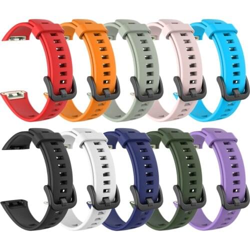 Many colors new Silicone watch Straps For Huawei Honor band 6 smart watchband Replacement Bracelet for honor band 6 Adjustable