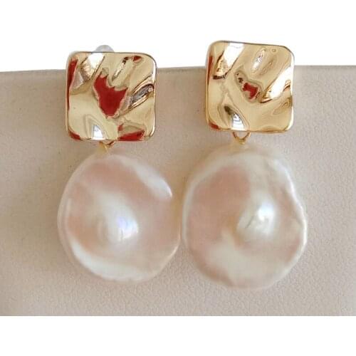 HIGH QUALITY PEARL EARRING,100% nature freshwater pearl earring ,AAA big baroque pearl,100% 925 silver hook,pearl size 17x19 mm