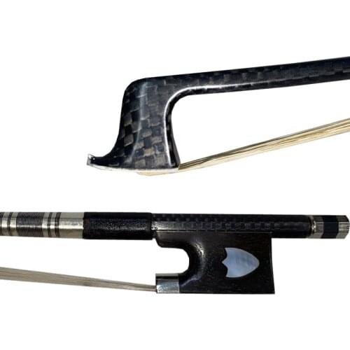 Shield Free shipping 1pcs of 4/4 Violin Carbon Fiber Bow Braid Carbon Fiber Violin Bow Ebony nicker sivler ebony Frog 4/4 white