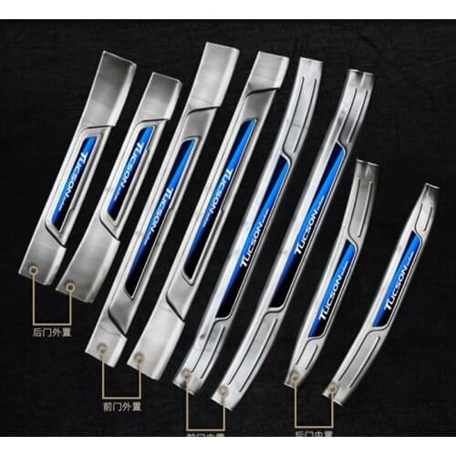 Car Styling Stainless Steel Door Sill Scuff Plate Panel Kick Step Protector Threshold For Hyundai Tucson 2015-2017 2018