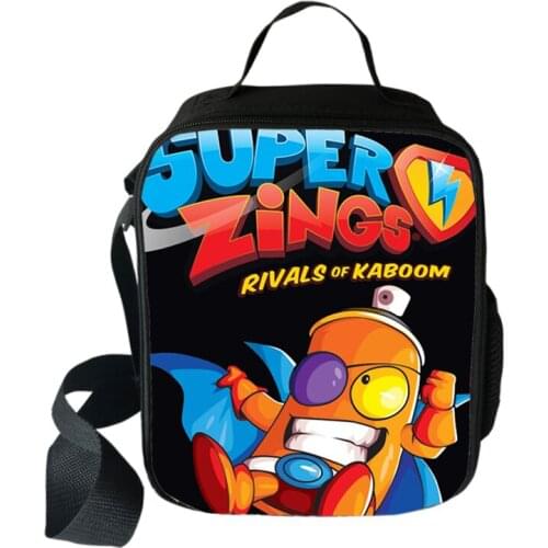 Super Zings Cooler Lunch Bag Cartoon Girls Portable Thermal Food Picnic Bags for School Kids Boys Box Tote