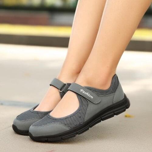 Plus Size Light Weight Running Shoes for Women Sports Shoes for Female Sneakers for Women Sport Shoes Ladies Summer Gray B-397