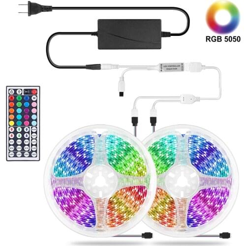 Goodland LED Strip 12v LED Lights Strip RGB Tape SMD 5050 2835 Flexible 5M 10M Diode Tape with Remote Ribbon LED Light For Room