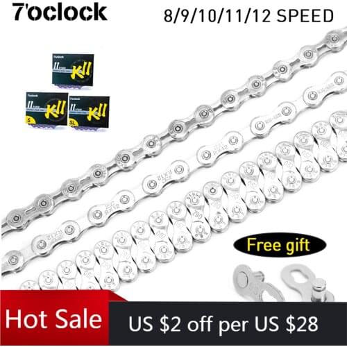 7'OCLOCK Bicycle Chain 8 9 10 11 12 Speed Velocidade Ultralight Durable Connector Mountain Road High Strength Steel Bike Chain