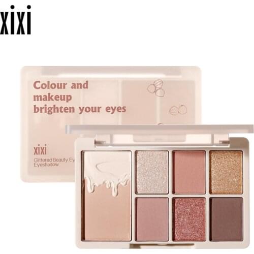 XIXI Oatmeal Milk Tea Chestnut Coffee Eye Shadow Palette Earth Pearlescent Matte Daily Colorful Chestnut 7 Colors Eye Shadow