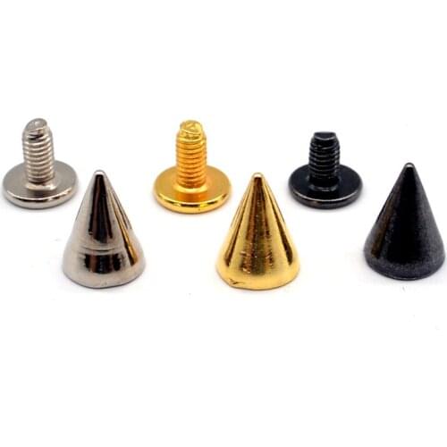 50pcs 7*10mm punk rock studs and spikes for clothes metal bullet rivets for Mobile phone fashion accessory Garment Rivets