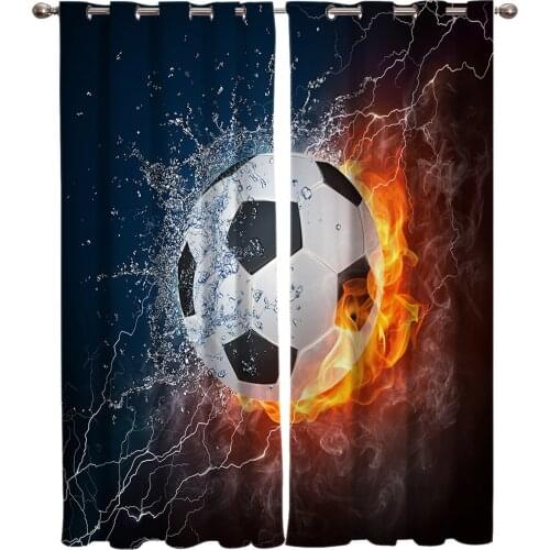 Soccer Football Game Room Curtains Large Window Window Curtains Living Room Bathroom Bedroom Decor Kids Window Treatment