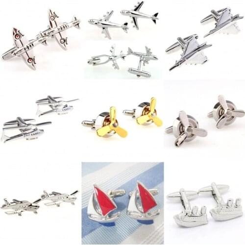Fighter Plane Ship Screw Propeller Cufflink Cuff Link 1 Pair Free Shipping Big Promotion