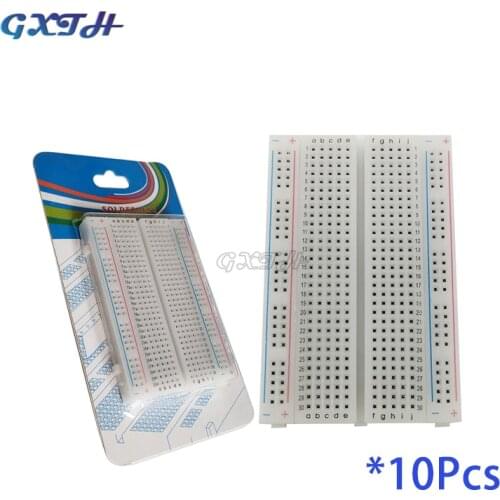 10pcs 400 holes Tie Points Solderless PCB Mini Breadboard Universal Test Protoboard DIY for Bus Test Circuit Board