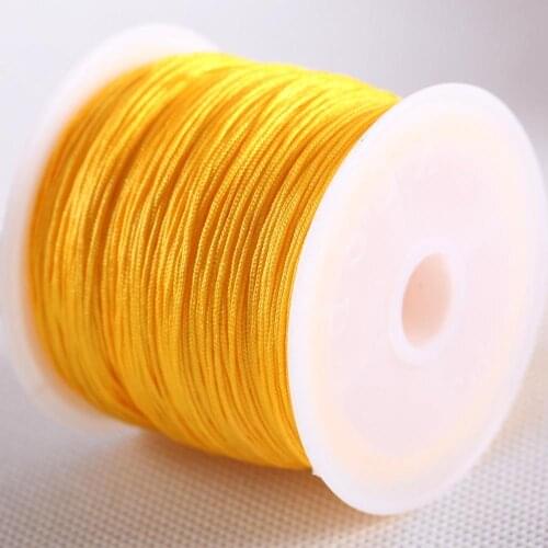 2Rolls 0.5MM Nylon String Thread For Diying Neckalce Bracelet Tassels Beading Yellow Cord 50M/Roll
