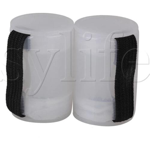 2xUkulele Guitar Plastic Finger Train Rhythm Sand Shaker Ring White Transparent