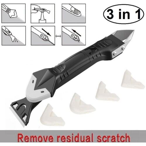 3 in 1 Silicone Remover Caulking Tools Caulk Sealant Finishing Tool Grout Scraper Angled Scrapers Hand Tools Set Accessories