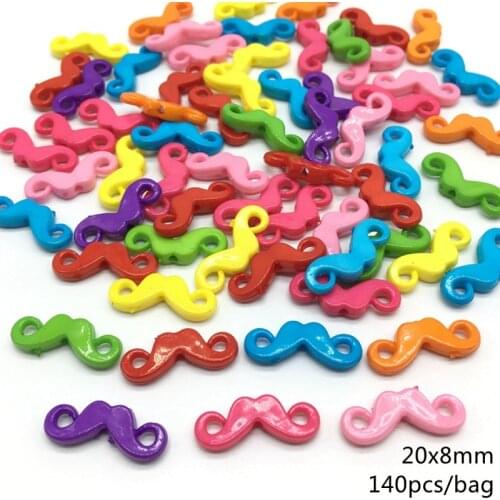 Meideheng acrylic bright colourful moustache beads for Jewelry making decoration necklace accessories Straight 20*8mm 140pcs/bag