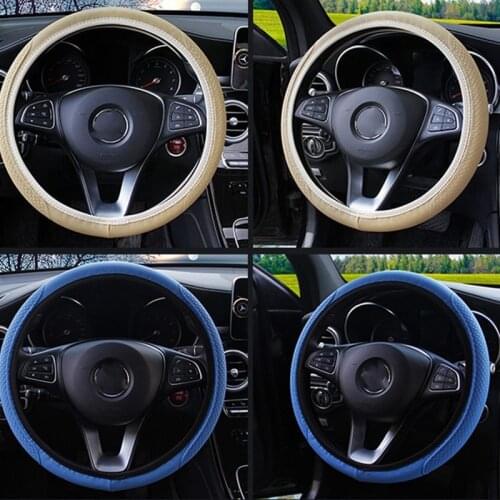 Skidproof Durable Car Steering Wheel Cover Fabric Handmade Auto Covers Fit For Most Cars Breathability