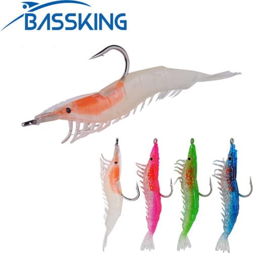 TAF 5pcs 6cm/6.5g 9cm/10g Shrimp Fishing Lures with Single Hook Silicone Isca Artificial Soft Baits for Carp Fishing Wobblers