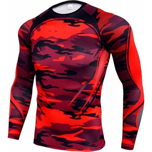 Long Sleeved Round Neck Quick-drying Ice Silk T-shirt Male Outdoor Camouflage Fitness Clothes Male Slim T Shirt Breathable