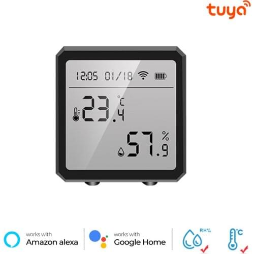 Tuya WiFi Smart Home Temperature & Humidity Sensor With LED Screen Ultra-low Power Consumption Works With Google Assistant