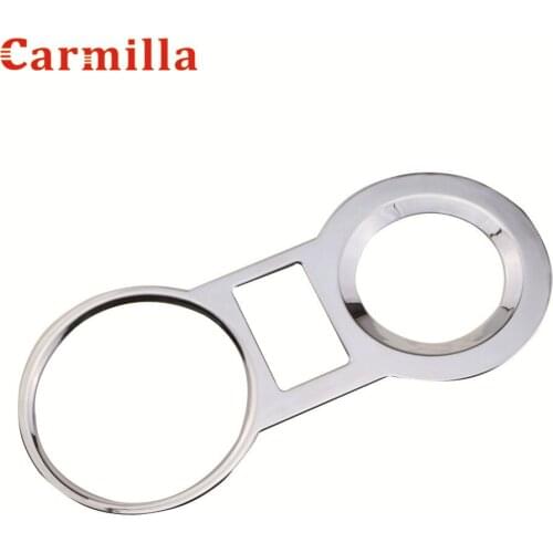 Carmilla ABS Chrome Water Cup Decorative Sequin Cover Control Decoration Sticker for Peugeot 3008 Year 2012 2013 2014 2015 2016