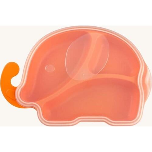 Fashion BPA Free Baby Tableware Infant Elephant Shape Feeding Plate Cartoon Kid Fruit Dishes 3 Colors Children Training Dish