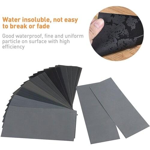 Well Made Sheets Of Sandpaper 1000/2000/3000/5000/7000 Grit 20 Sheets Kit Dry Wet Sandpaper