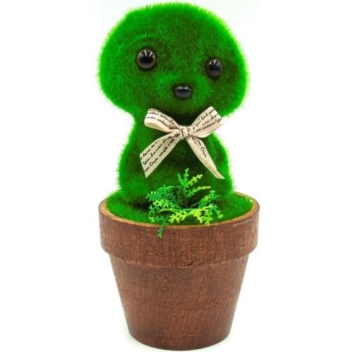 Artificial Grass Heart Star Turf Small Cute Animals Toy Decorations Animal Dog Grass Land Reduce The Eye Fatigue Decor Gifts