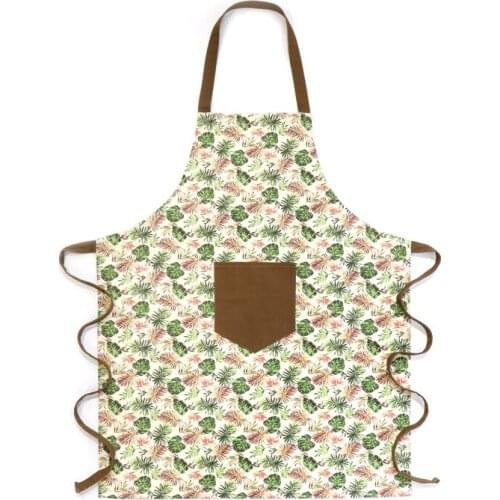 Brown exquisite shivering canvas couple apron for household factory customized leisure plain durable apron