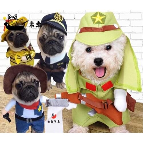 Cosplay Dog Clothes Cool Pet Dog Costume Suit Puppy Clothes Coat Cartoon Nurse Police Cowboy Pet Suit Ropa Funny Dog Clothes