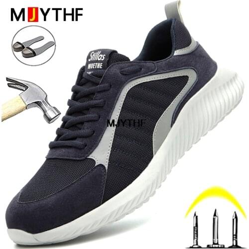 Lightweight Work Safety Shoes Men Work Sneakers Men Boots Anti-smash And Anti-puncture Steel Toe Shoes Indestructible Shoes